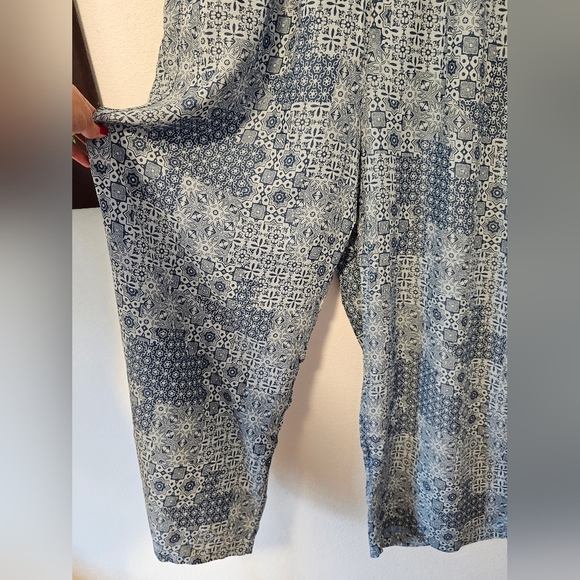 Jane & Delancey Blue and White Pull On Wide Leg Pants Womens Size 1X NWT - Picture 9 of 10
